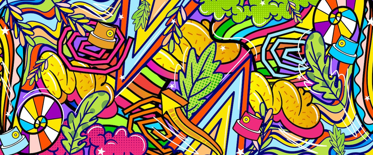 Papier peint graffiti - illustrations colorée