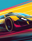 Papier peint voitures - voiture de sport futuriste jaune