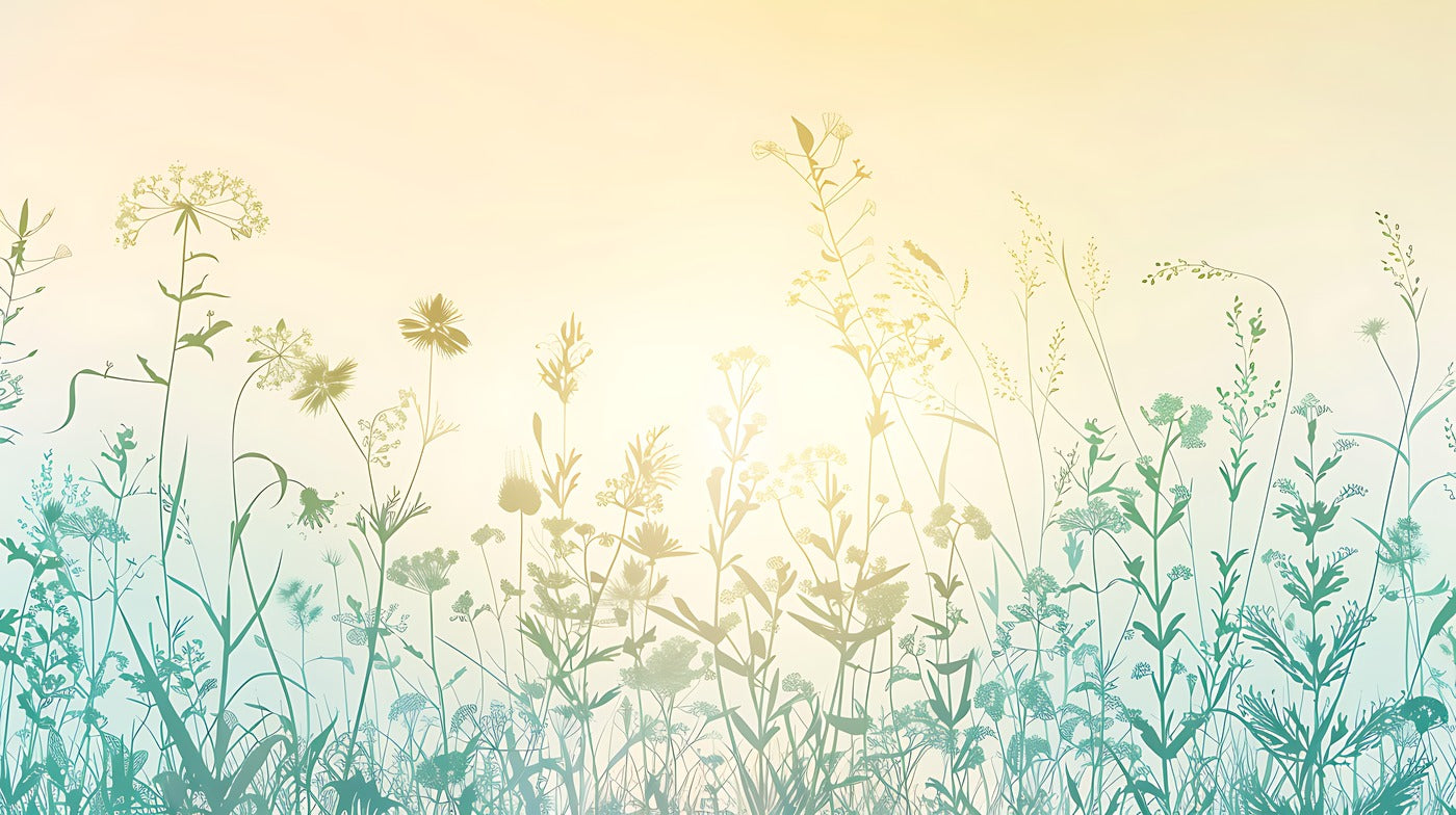 Papier Peint Illustration - Fleurs Ensoleillées