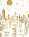 Papier Peint Abstrait - Paysage De Buildings Dorés