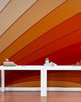 Papier Peint Abstrait - Arc-En-Ciel Rouge Orangé