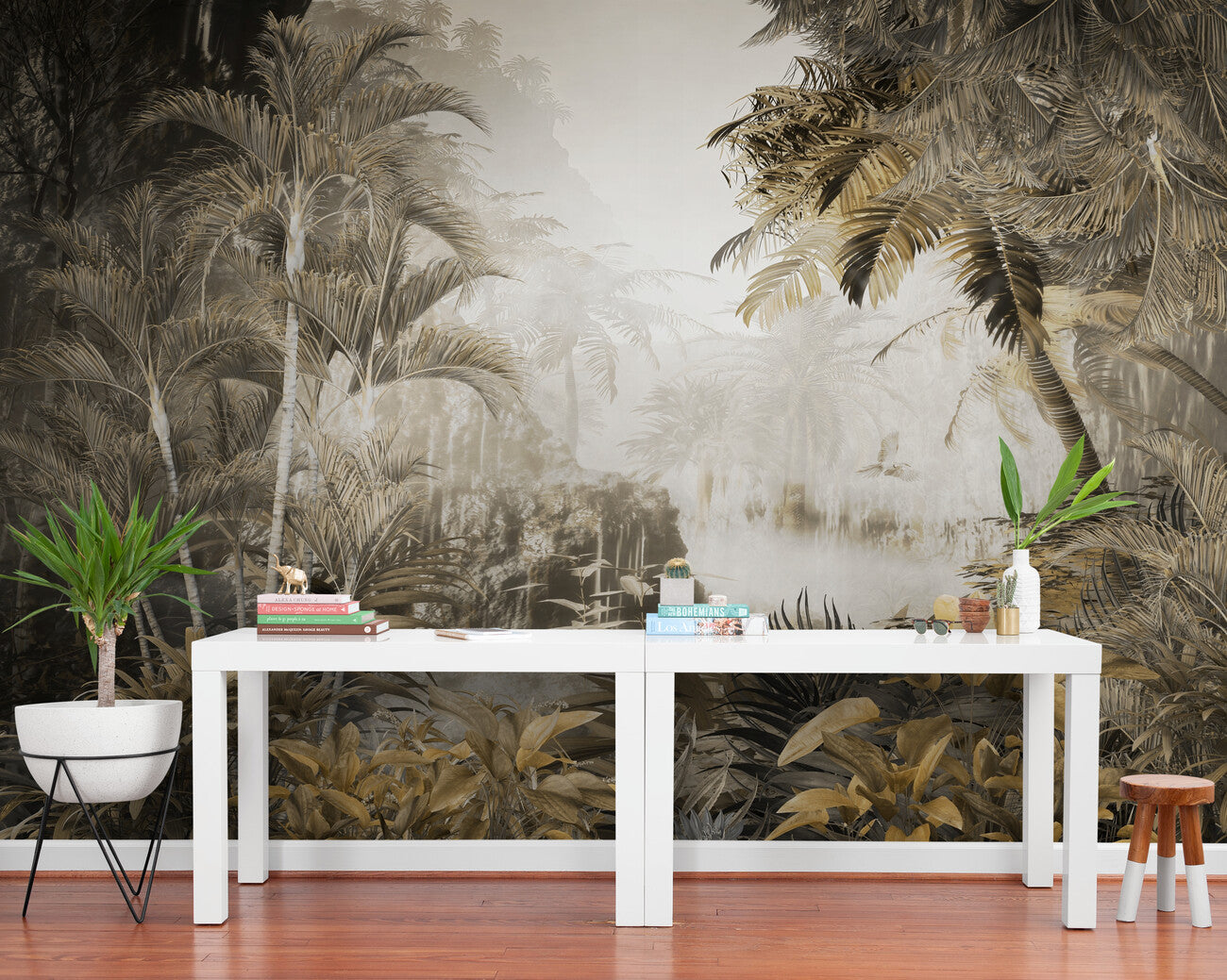 Vintage Wallpaper - Sepia Rainforest