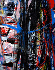 Papier peint graffiti - peinture abstraite bleue et noire