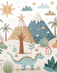 Papier Peint Enfant - Forêt Et Dinosaures