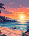Papier Peint Rétro - Plage Hawaï