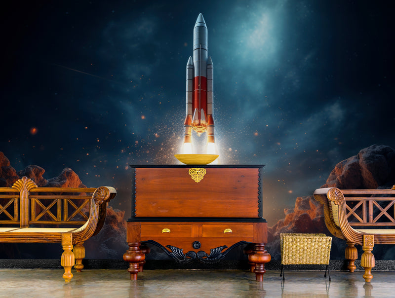 Papier Peint Illustration - Fusée Décollage