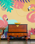 Papier Peint Exotique - Flamant Rose
