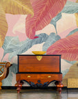 Papier Peint Exotique - Feuilles Et Plantes Tropicales Colorées