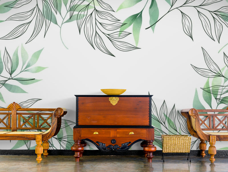 Papier Peint Feuillage - Forêt Tropicale Verte