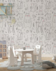 Papier Peint Enfant – Douce Ménagerie Esquissée
