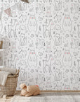 Papier Peint Enfant – Douce Ménagerie Esquissée