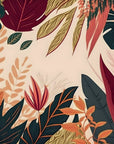 Papier Peint Exotique - Feuillage Jungle Fleurie