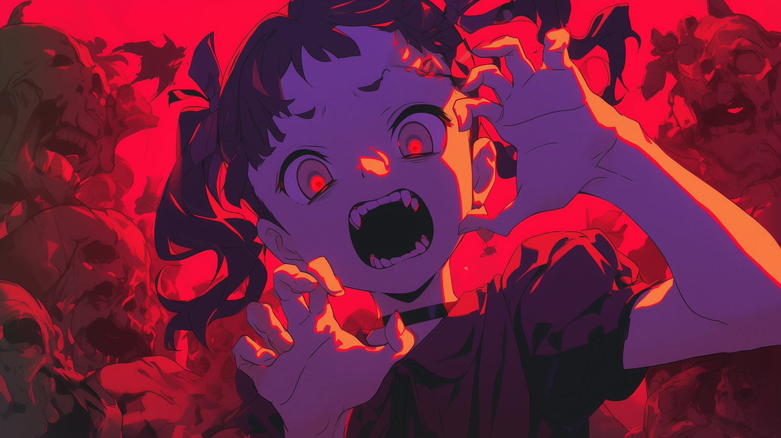 Papier peint Halloween – fille démoniaque