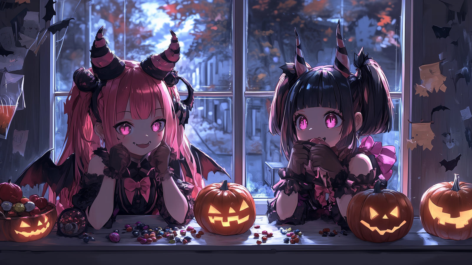 Papier Peint Halloween - Sorcières Bonbons