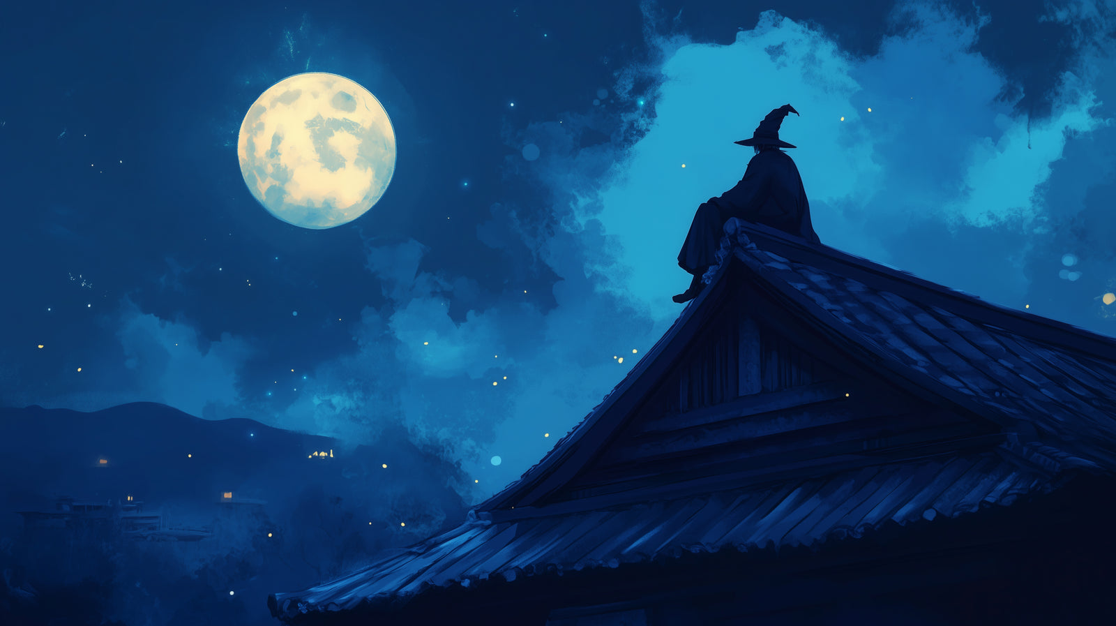 Fantasy Wallpaper – Witch Under the Moon