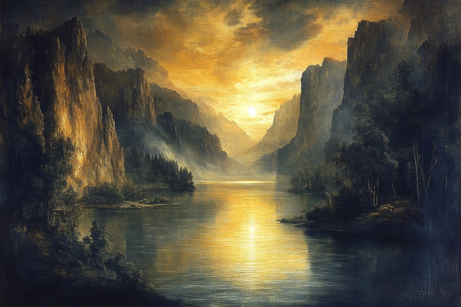 Landscape Wallpaper – Golden Valley at Dusk