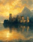 Papier peint Paysage – Château doré au coucher du soleil