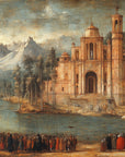 Papier peint Art – Cathédrale ancienne au bord de l'eau