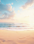 Papier Peint Plage - Aube Sable Blanc & Cocotiers