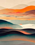 Papier Peint Abstrait - Montagnes Et Ciel Onirique