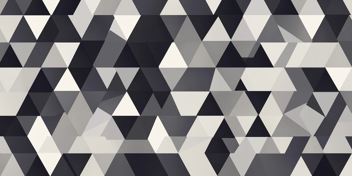 Papier peint géométrique - mosaïque de triangles gris et noirs