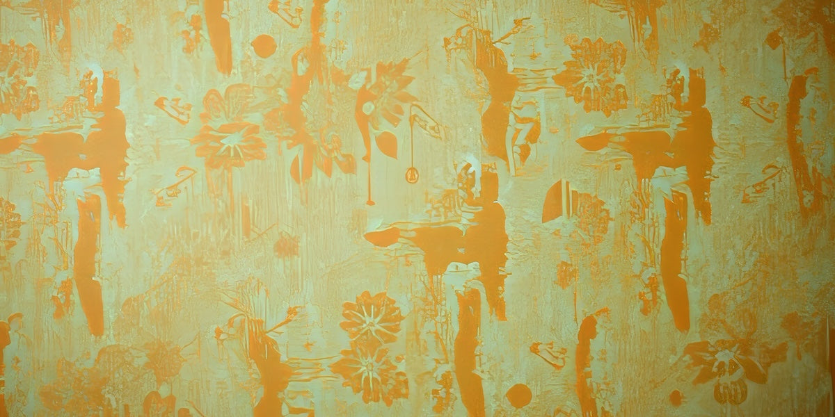 Papier peint rétro - texture abstraite jaune et ocre