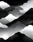 Papier Peint Illustration Noir Et Blanc - Montagne