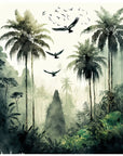 Forest Wallpaper - Tropical Mist and Palm Trees