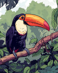 Papier Peint Exotique - Forêt Tropicale Et Toucan