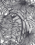Papier peint nature - croquis de feuilles tropicales