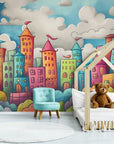 Papier Peint Enfant - Ville Animée