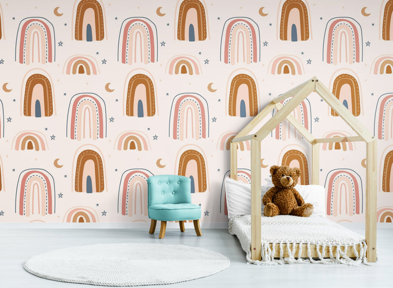 Papier Peint Enfant - Arc-En-Ciel Terracotta