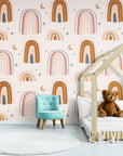 Papier Peint Enfant - Arc-En-Ciel Terracotta
