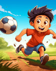 Papier Peint Enfant - Ballon De Foot Cartoon