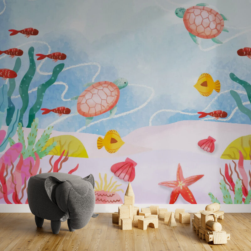 Children's Wallpaper - Colorful Underwater Life