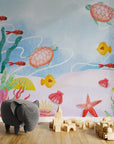 Papier Peint Enfant - Vie Sous-Marine Colorée
