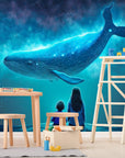 Papier Peint Animaux - Baleine Bleue Et Enfant