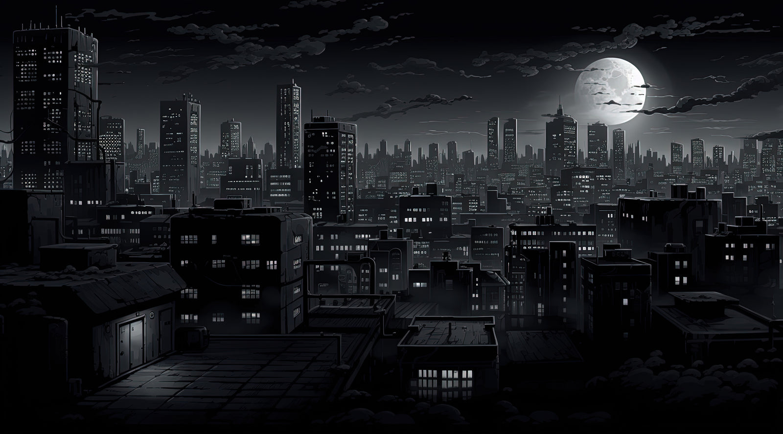 Urban Wallpaper – Lunar Night City