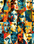 Papier peint Art – Portraits cubistes colorés