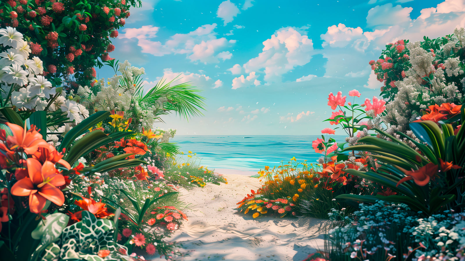 Nature wallpaper – Tropical garden beach