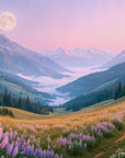 Nature wallpaper – Alpine valley moon