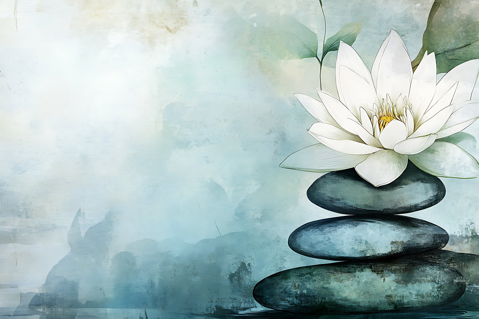 Zen wallpaper – Balanced lotus flower