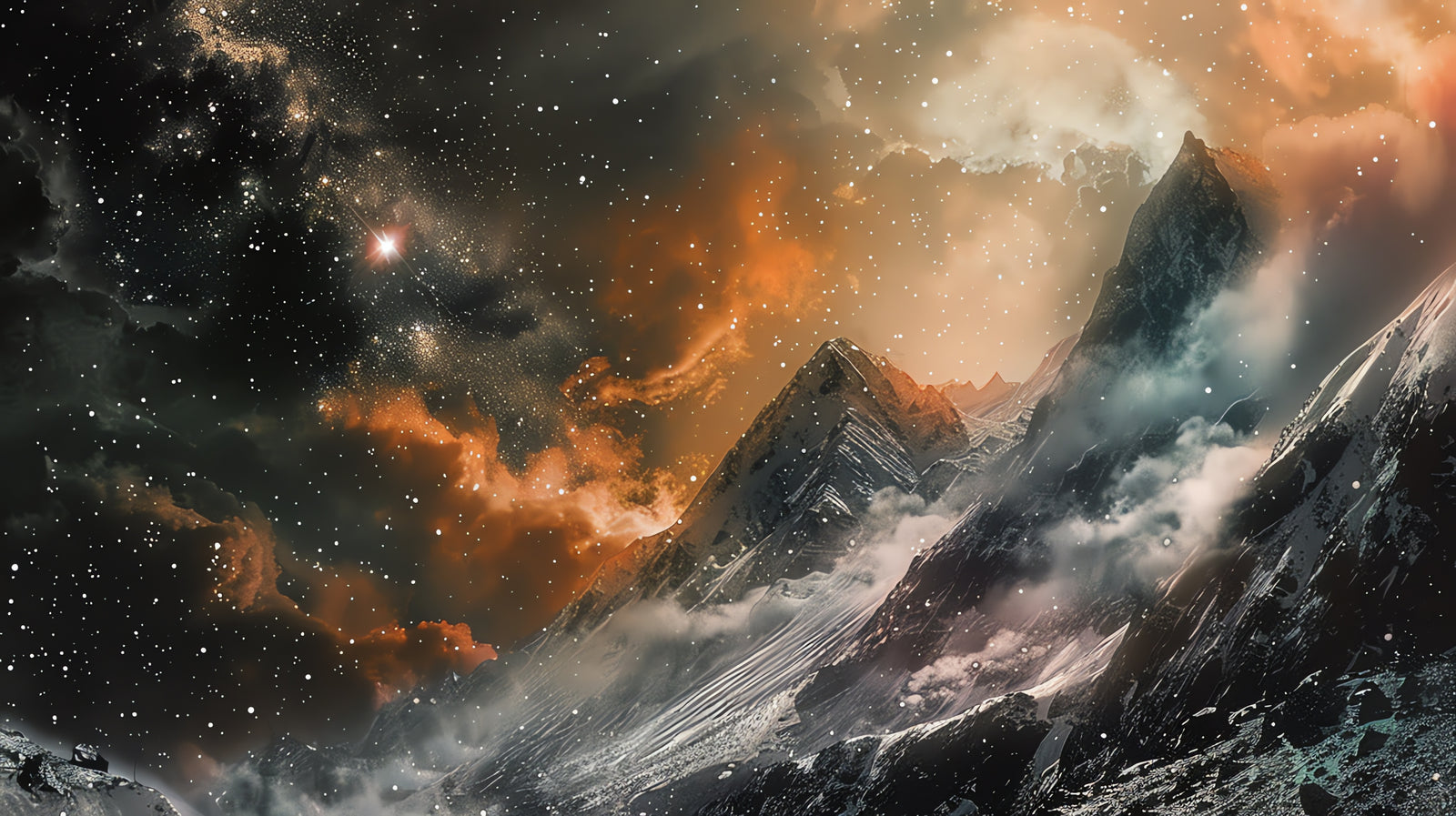 Papier peint cosmos – Montagnes stellaires