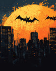 Papier peint Halloween – Ville nocturne fantastique
