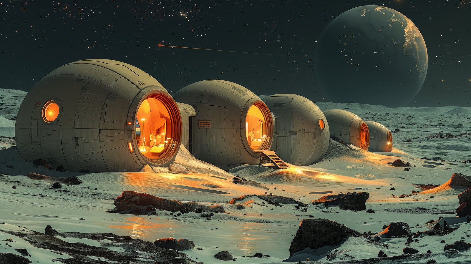 Science fiction wallpaper – Futuristic lunar habitat