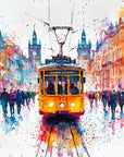 City wallpaper – Colorful artistic tram
