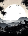 Papier Peint Paysage - Silhouette Tropicale