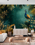 Papier Peint Jungle - Paon Tropical Majestueux