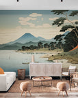 Papier Peint Japonais - Paysage De Lac Et Montagnes
