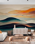 Papier Peint Abstrait - Montagnes Et Ciel Onirique
